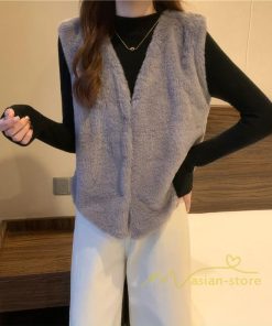 ベスト | ファーレディース 秋冬 ショート丈 アウター ジレ 羽織り 前開き ボタン カーディガン 袖なし 送料無料 コーデ フェイクファー ノーカラー
