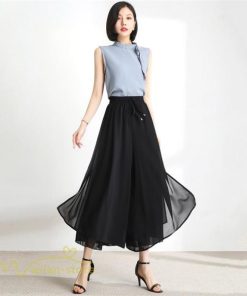 ワイドパンツ | キュロットスカート レディース 春夏新作 九分丈無地 ハイウエスト 体型カバーズボン 30代 40代 50代 ボトムス 通勤 着痩せ オシャレ