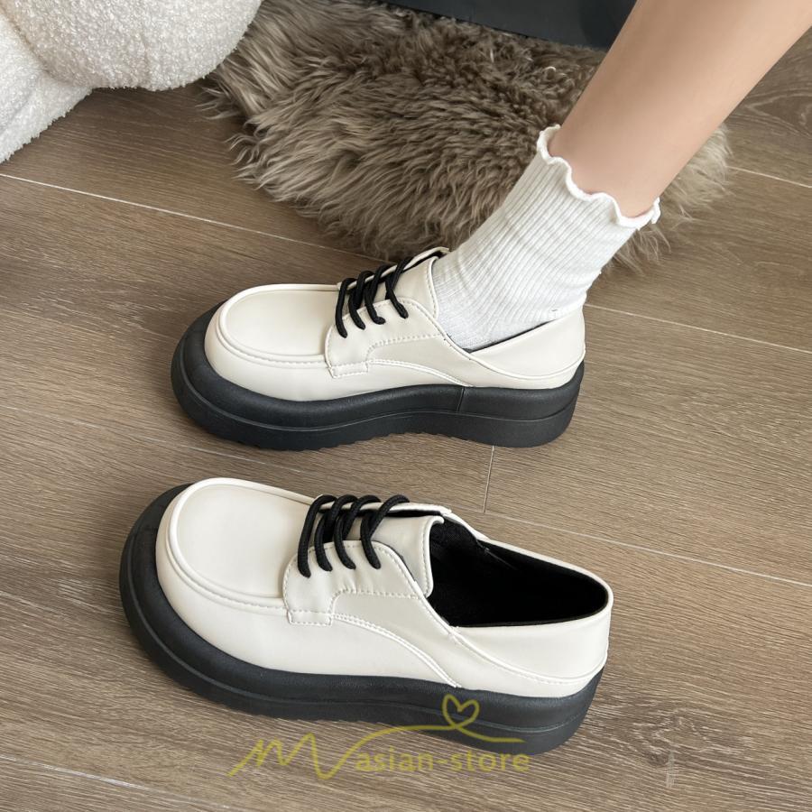 ローファー | ドレスシューズ レディース 靴 合皮 厚底靴 編み上げ 韓国風 歩きやすい 学生靴 通勤 通学 パンプス 春 夏 秋 発表会 入学 卒業 卒園 冬 入園