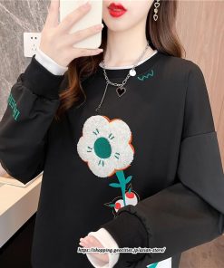 パーカー | トレーナー レディース 大きいサイズ 韓国 長袖 重ね着風 スウェット トップス 秋 冬 レイヤード風 切り替え 快適 楽ちん 着痩せ 秋服 重ね着 大人 送料無料
