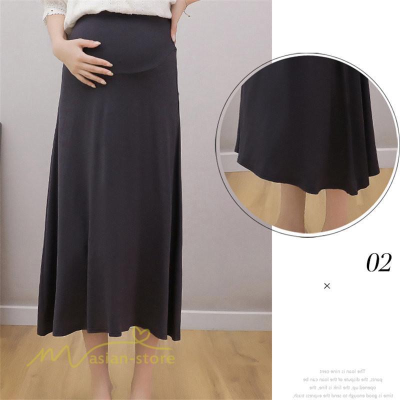 スカート | マタニティレディース Aラインロング丈 マタニティウェア 妊婦服 カジュアル 体型カバー 春 夏 ウエスト調整 ゆったり マタニティ