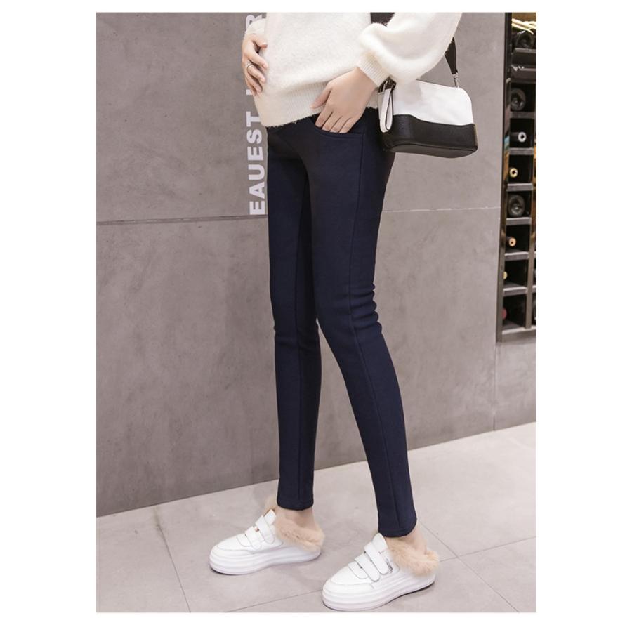 マタニティ | 短納期マタニティデニムパンツ ストレッチパンツ ロングパンツ ボアパンツ 裏起毛 保温 あたっか XXXLまで 妊婦服 調整できる ウエストゴム マタニティウェア