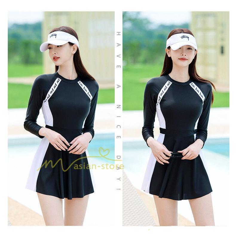 水着 | 母の日 プレゼント レディース フィットネス競泳 パッド付き ワンピース 女性 練習 トレーニング 長袖 20代30代40代 夏物 オールインワン スイムウェア