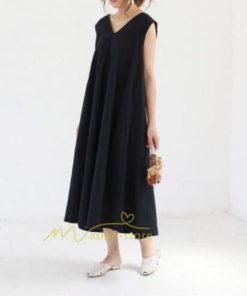 マキシ | ロングワンピース ワンピース ロングワンピ レディース マキシ丈 ワンピ ノースリーブ 体型カバー 無地 ゆったり バックボタン おしゃれ 20代30代40代 きれいめ