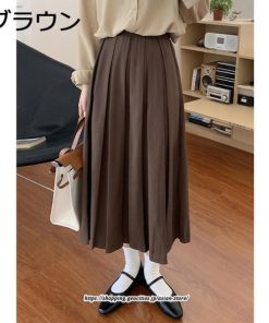 スカート | ロング秋冬暖かい  Aライン レディース プリーツ 春秋 冬 人気 無地 着痩せ キレイめ 通学 体型カバー 通勤 デート お出かけ
