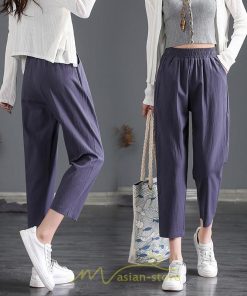 チノ・テーパード・ジョガー・スキニーパン | テーパードパンツ ウエストゴム レディース 大きいサイズ 春夏秋 30代 40代 楽ちん ボトムス 20代 50代 リネン風 パンツ 麻綿風 九分丈 チノパンツ ズボン