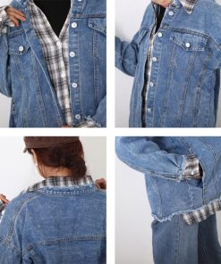 テーラードジャケット | ジャケット オーバーサイズ アウター 秋冬 レディース ドッキング デニム Gジャン