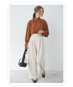 シャツ・ブラウス | ブラウス バルーンスリーブ バルーン袖 とろみ クラシカル レディース 長袖 ファッション カジュアル エレガント 細身 優雅 エレガント 上品 通勤 オシャレ OL