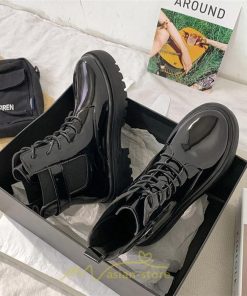 ショートブーツ | ブーツ レディース レースアップブーツ 履きやすい 卒業式 袴ブーツ 送料無料 スムース つやあり 美脚 編み上げ ブラック 黒 つや消し