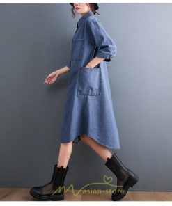 シャツ・ブラウス | デニム ロングシャツ シャツワンピ レディース 長袖 シャツ ロング ミモレ丈 脚長効果 大きいサイズ 体型カバー 着痩せ 20代30代40代50代