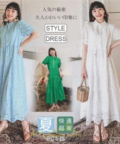 マキシ | リゾートワンピ ビーチウェア リゾート ワンピース レース 夏 秋 大人可愛い リゾート お出かけ 愛されコーデ 流行 お茶会 半袖 女子会 ダンス 学園祭 撮影会