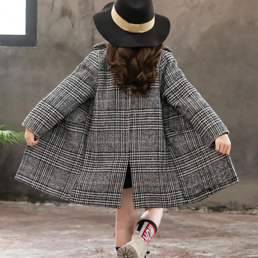 (子供)その他 | 新品 中学生 お出かけ 秋冬 キッズ 長袖 カジュアル 暖かい チェックコート 子供服 裏地付き 可愛い おしゃれ 女の子