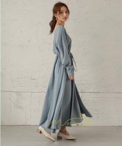 マキシ | 長袖ワンピース 秋物 レディース フレアワンピース ロングワンピース Aラインワンピース 30代40代 大人 揺れる ダンス 二次会 発表会 50代60代 お出かけ