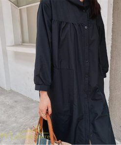 シャツワンピース | チェスターコート ワンピース 着痩せ 春 秋 レディース アウター コーデ 前開き 無地 フリーサイズ 体型カバー ゆったり フード付き ロング丈