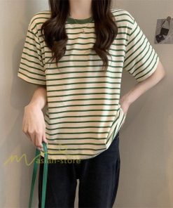 tシャツ・カットソー | Tシャツ レディース 春夏 トップス カットソー 半袖 シャツ ストライプ柄 20代30代40代50代 カジュアル お出かけ 上品 韓国ファッション 着回し 着痩せ 快適