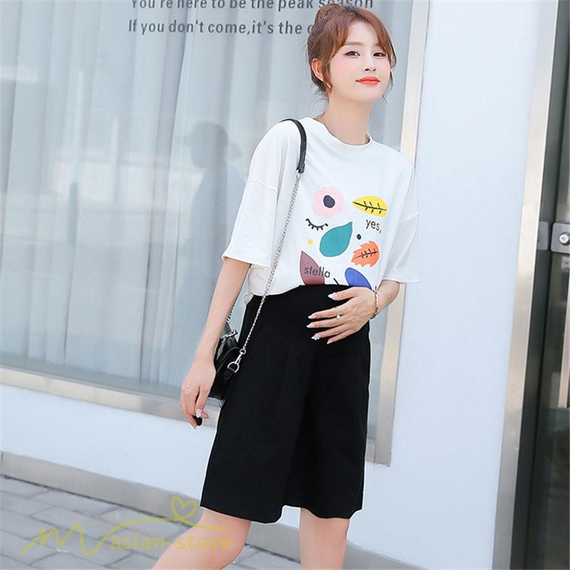 パンツ レギンス | ハーフパンツ ワイドパンツ マタニティパンツ ゆったり おしゃれ 上品 大きいサイズ 上品 マタニティウェア ポケット付き ウエスト調整 サマー 妊婦服 ママ