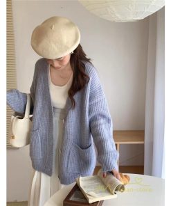 カーディガン | ニットフロントボタン レディース 2way 羽織り 秋冬 アウター ニットアウター セーター 長袖 トップス 通学通勤 20代30代 ゆったり ポケット