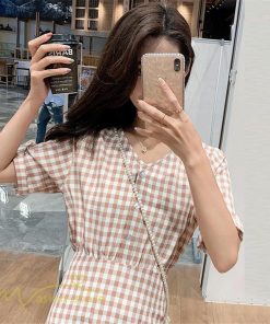 マキシ | ワンピース Aライン レディース チェック柄 上品 着痩せ Vネック 気質 ロングワンピース サマーワンピース 夏新作 大きいサイズ 40代 20代 30代 上品 通勤通学