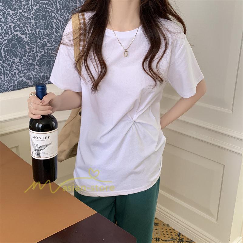 tシャツ・カットソー | Tシャツ カットソー トップス レディース 半袖 無地 春夏新作 オフィス おしゃれ クルーネック シンプル コーデ きれいめ 着痩せ 快適 20代30代40代50代 着回し