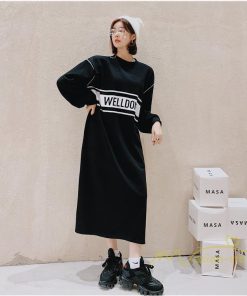 マキシ | 黒ワンピース 長袖ワンピース 秋物 レディース ロングワンピース ゆったり 大きいサイズ 裾スリット 30代40代 大人 ワンピース かわいい 通学通勤 20代50代