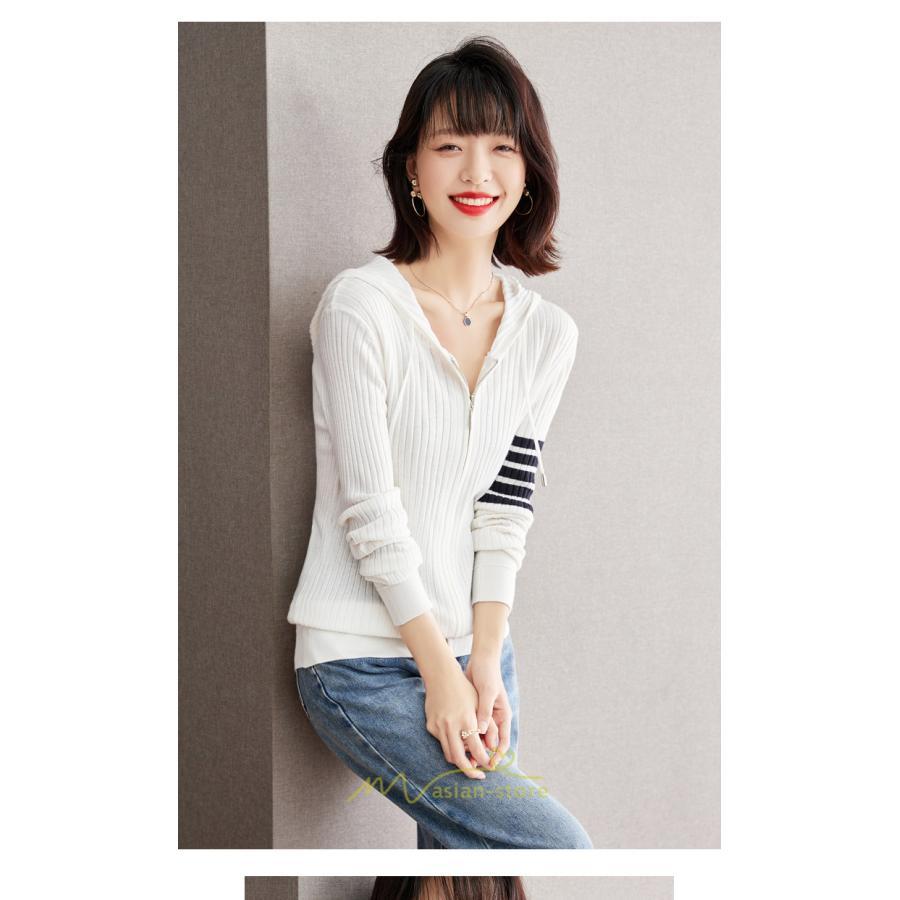 ニット・セーター | カーディガン レディース ニット 上品 カーデ ジャケット シンプル 長袖 秋 冬 秋冬 大人 レトロ風 着痩せ ウール 通勤 カジュアル フード付き 楽チン