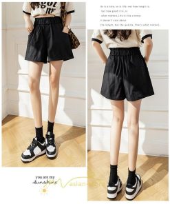 ショートパンツ | パンツ ハイウエスト 無地 美脚 カジュアル シンプル レディース 春 夏 新作 2022 ボトムス 韓国風 ゆったり ズボン 日常 短パン お出かけ