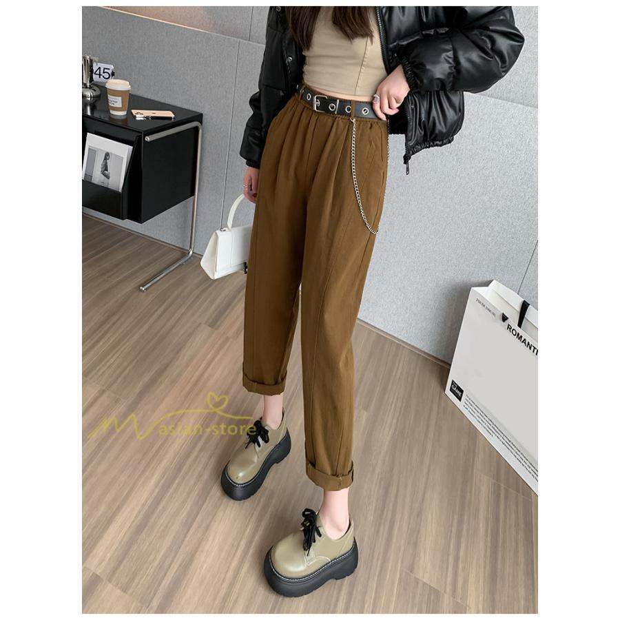 ワイドパンツ | レディース ロング丈 ストリート風 ロングパンツ シンプル 秋冬コーデ 体型カバー ウエストゴム お出かけ ポケット ハイウエスト ゆったり