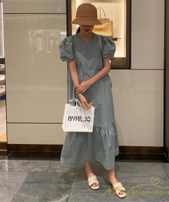マキシ | ワンピース 半袖 レディース 夏服 ロングワンピース フレアワンピース ギャザー 無地 可愛い 大人 ワンピ 海 50代60代 お出かけ サマー 20代30代40代