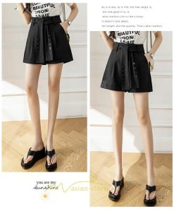 ショートパンツ | パンツ 無地 ベルト 美脚 カジュアル シンプル レディース 春 夏 新作 2022 ボトムス 短パン ゆったり ズボン 日常 お出かけ