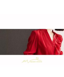 シャツ・ブラウス | ブラウス レディース シャツ トップス 赤 長袖シャツ 無地 オフィス カジュアル おしゃれ シフォン 通勤 フリル 可愛い オシャレ キレイめ ナチュラル 上品