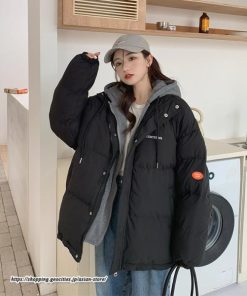 ダウンジャケット コート | フェイクレイヤードダウンジャケット 重ね着風ジャケット 中綿ジャケット アウター ダウン 防風 防寒 フード付き 秋冬コート ジップアップ レディース