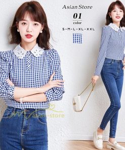 シャツ・ブラウス | ブラウス シャツ レディース トップス シャツブラウス 長袖ブラウス トップス おしゃれ ゆったり 無地 チェック柄 通勤通学 お出かけ カジュアル 20代30代40代
