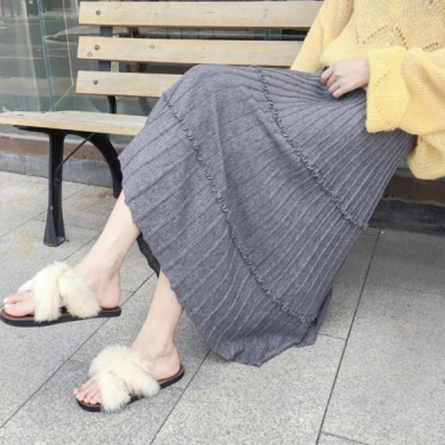 フレアスカート | カジュアル Aラインスカート ボトムス ティアードスカート レディース ニットスカート プリーツスカート体型カバー 着やせ ウエストゴム