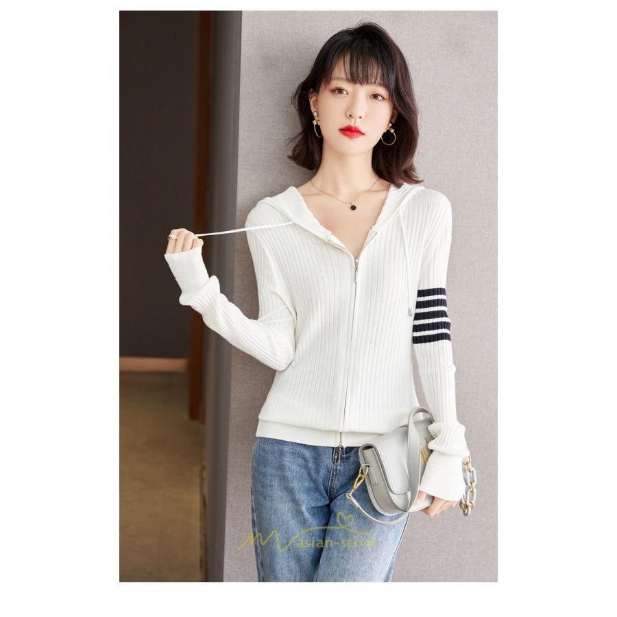 ニット・セーター | カーディガン レディース ニット 上品 カーデ ジャケット シンプル 長袖 秋 冬 秋冬 大人 レトロ風 着痩せ ウール 通勤 カジュアル フード付き 楽チン