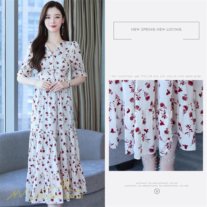 マキシ | ロングワンピース レディース カジュアル 半袖 ロング丈 ワンピース 着痩せ サマーワンピース おしゃれ カジュアル 上品 きれいめ 花柄 40代 20代 夏服 30代