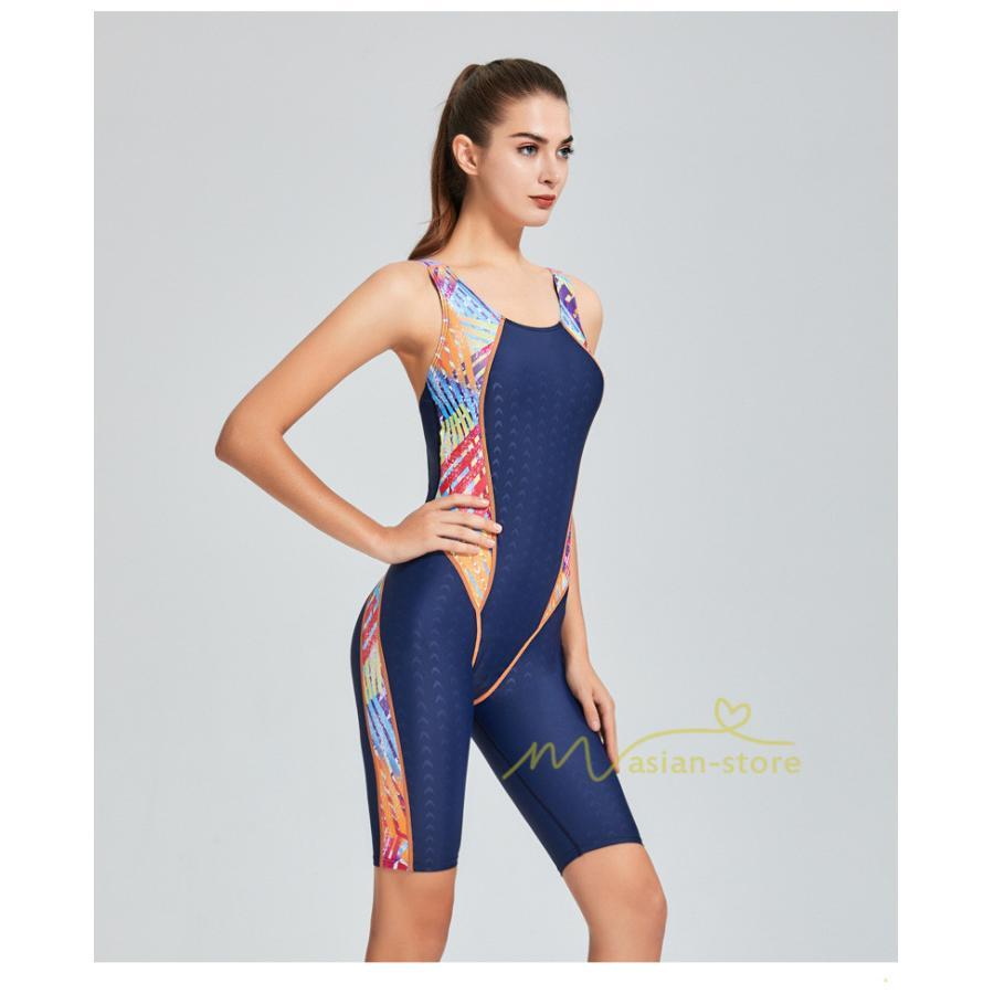 水着 | 競泳レディース フィットネスワンピース オールインワン 体系カバー スリムデザイン フィットネス 競泳用 トレーニングスパッツ 夏 練習用