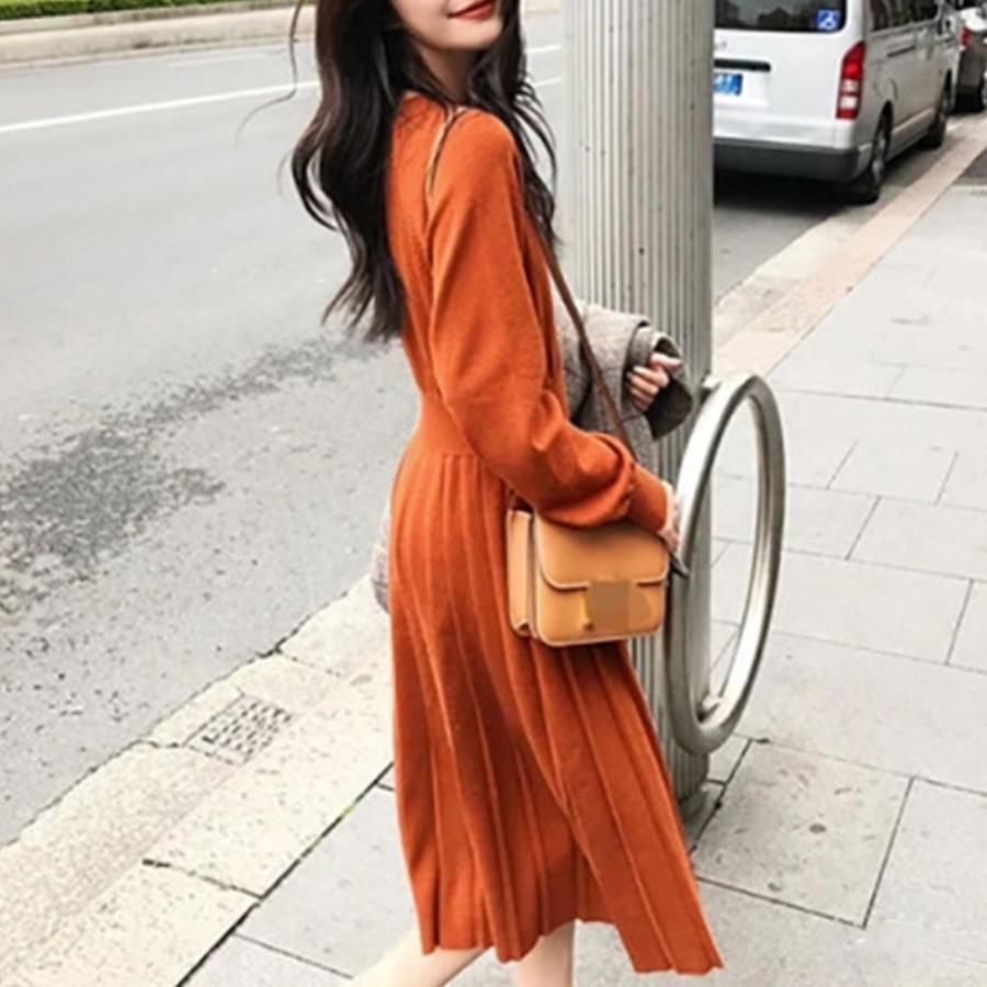 ワンピース | ニットプリーツワンピースレディースニット