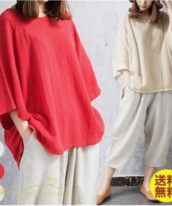 ｔシャツ・カットソー | ｔシャツ レディース カットソー ゆったり 7分袖 リネン混 40代 50代 カジュアル トップス 大きいサイズ 20代 春夏秋 可愛い 体型カバー 無地 30代 シンプル