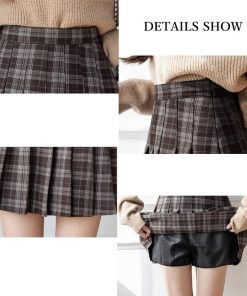 ミニスカート | 韓国風チェック柄プリーツミニスカート