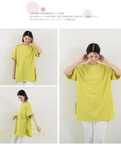 tシャツ・カットソー | カットソー Tシャツ レディース 着痩せ 無地 半袖 クルーネック おしゃれ フリーサイズ 6色展開 裾口スリット 夏新作 柔らか 体型カバー おしゃれ カジュアル