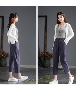 チノ・テーパード・ジョガー・スキニーパン | テーパードパンツ ウエストゴム レディース 大きいサイズ 春夏秋 30代 40代 楽ちん ボトムス 20代 50代 リネン風 パンツ 麻綿風 九分丈 チノパンツ ズボン