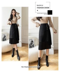 スカート | ロングプリーツカート Aライン 秋冬 レディース ボトムス 通勤 着痩せ キレイめ 20代30代40代50代 カジュアル 上品 ラシャ 大人気