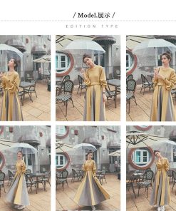 ワンピース | ロング春 異素材フレアワンピ