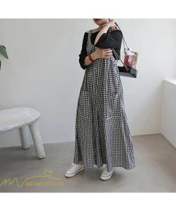オーバーオール サロペット | オールインワン レディース ワイドパンツ ロング丈 トレンド チェック柄 ストライプ サロペット ボトムス 大きいサイズ 着痩せ オーバーオール 韓国風 日常感 夏