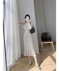 ニットワンピース | レディース 冬 きれいめ ニットフレア ロング おしゃれ マーメイド 秋冬 送料無料 おしゃれ 20代30代40代50代 デート 通勤 可愛い