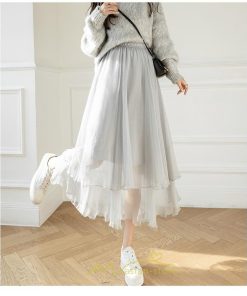 スカート | ロングレディース お花見 レディース チュール体型カバー おしゃれ 無地 可愛い カジュアル 30代 40代 20代 50代 韓国風