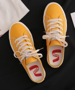 シューズ | スニーカー キャンバス 歩きやすい スリッポン かかとなし ローカット レディース スニーカー 春夏 美脚 スニーカー