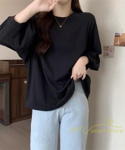 tシャツ・カットソー | 7分袖Tシャツ レディース Tシャツ 夏服 秋物 夏秋物 トップス 夏秋服 パフスリーブ ゆったり 無地 丸首 秋コーデ 春夏秋 可愛い 20代30代 40代50代 夏コーデ