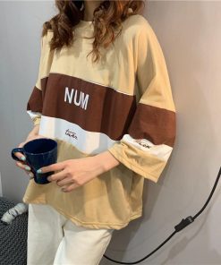 パジャマ ルームウェア | ビッグTシャツ レディーストップス ロングTシャツ ゆったりカジュアル可愛い M L XL XXL ベージュ 黒 ブルー ブラック 2020春夏ロングTシャツ