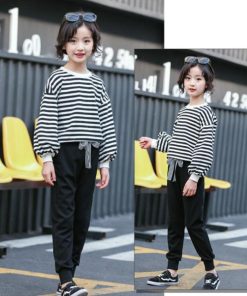 （子供）その他 | 長袖Ｔシャツ 女の子 秋 トップス セットアップ シンプル カットソー ボーダー柄 綿 おしゃれ 子供服 キッズ 洋服